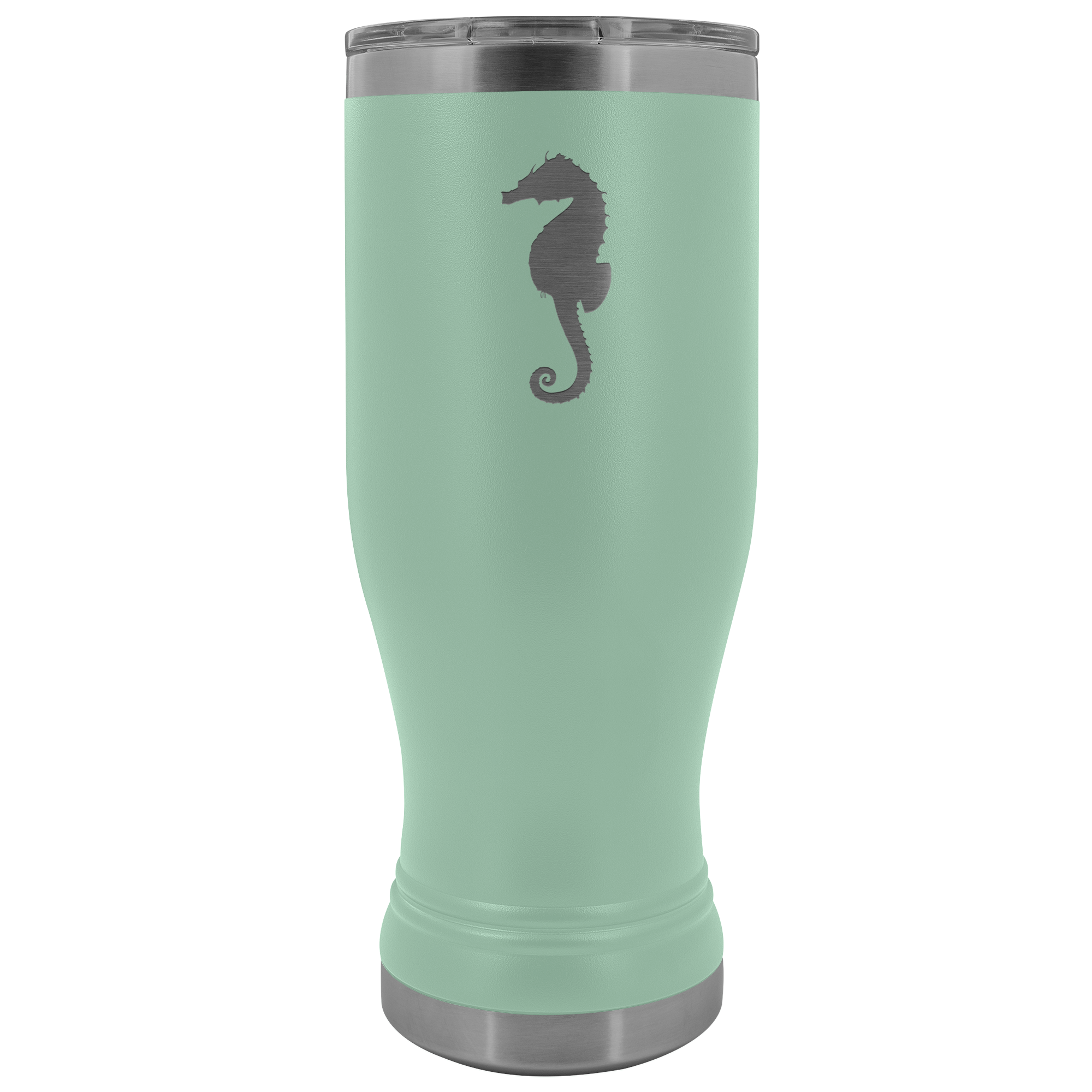 Sea horse stainless steel vacuum insulated BPA and Lead Free coffee Tumbler with clear lid