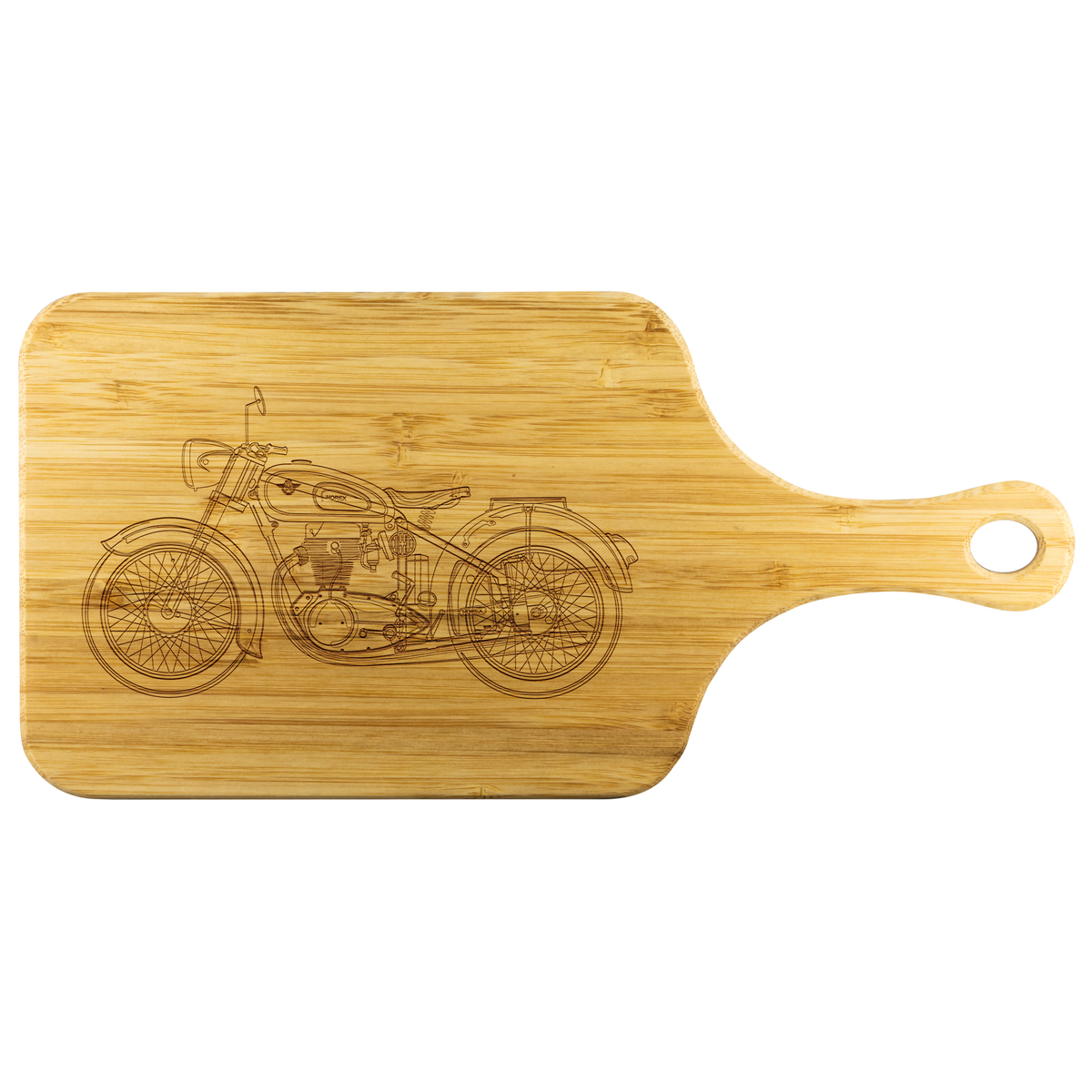 Motor Cycle - Wood Cutting Board With Handle