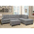 Sofa 3-Piece Sectional with Chaise Lounge and Storage Ottoman L Shape Couch