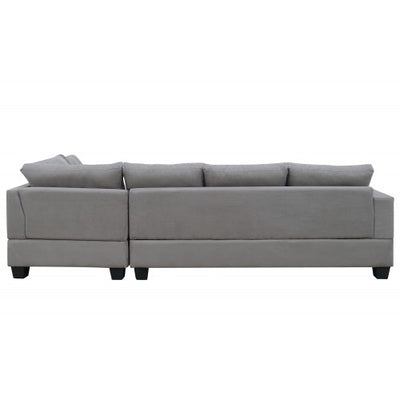 Sofa 3-Piece Sectional with Chaise Lounge and Storage Ottoman L Shape Couch