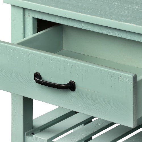 Retro Console Table for Entryway with Drawers and Shelf Living Room Furniture