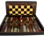 Elegant Brown Croc Trim Backgammon with Chessboard