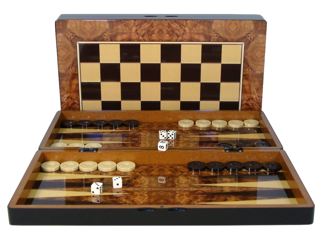 Burlwood Decoupage Backgammon