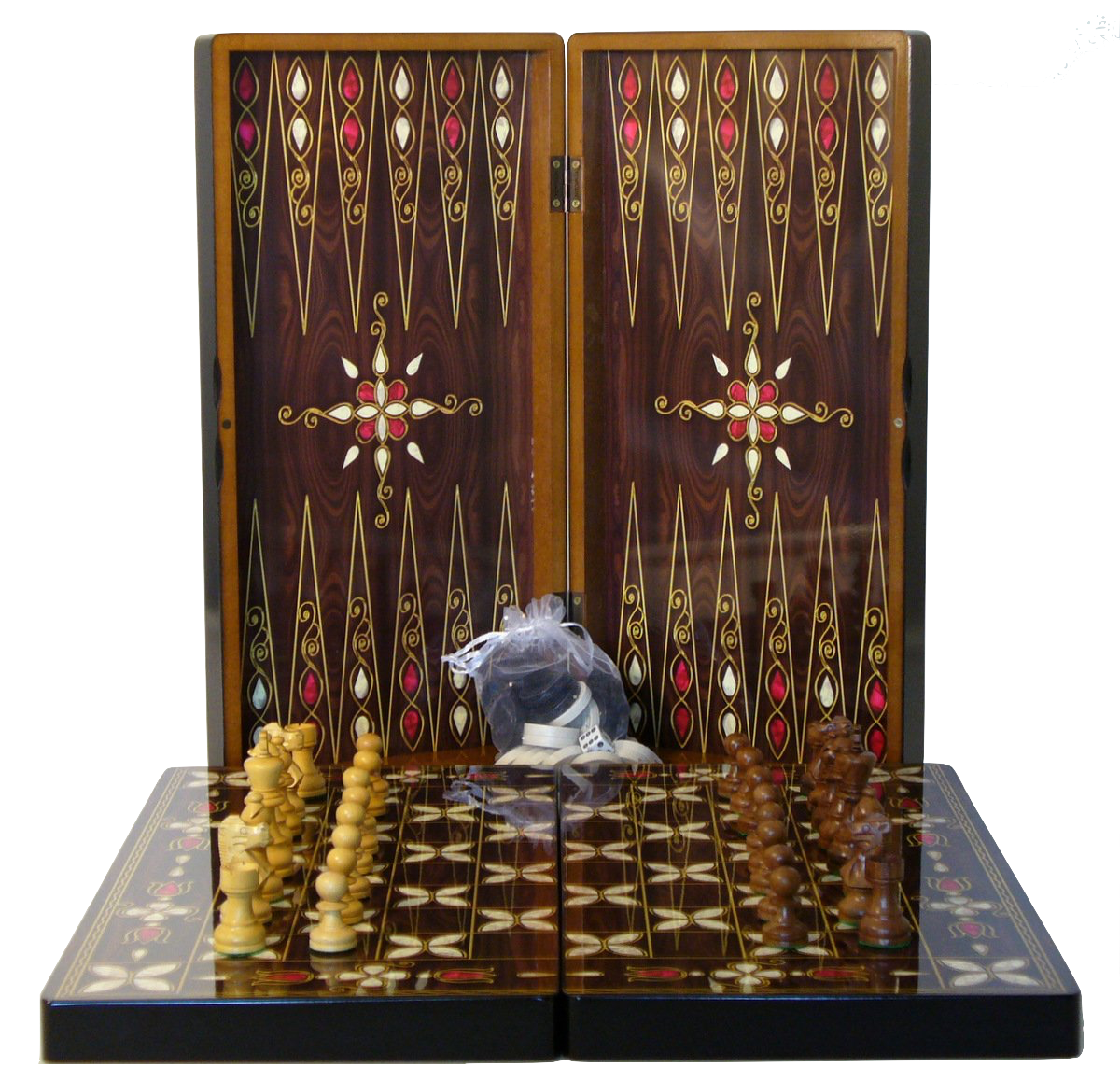 Pistachio Cluster Decoupage Backgammon
