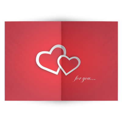 Hearts for you - Folded Greeting Card (Pack of 10/30/50 pcs)