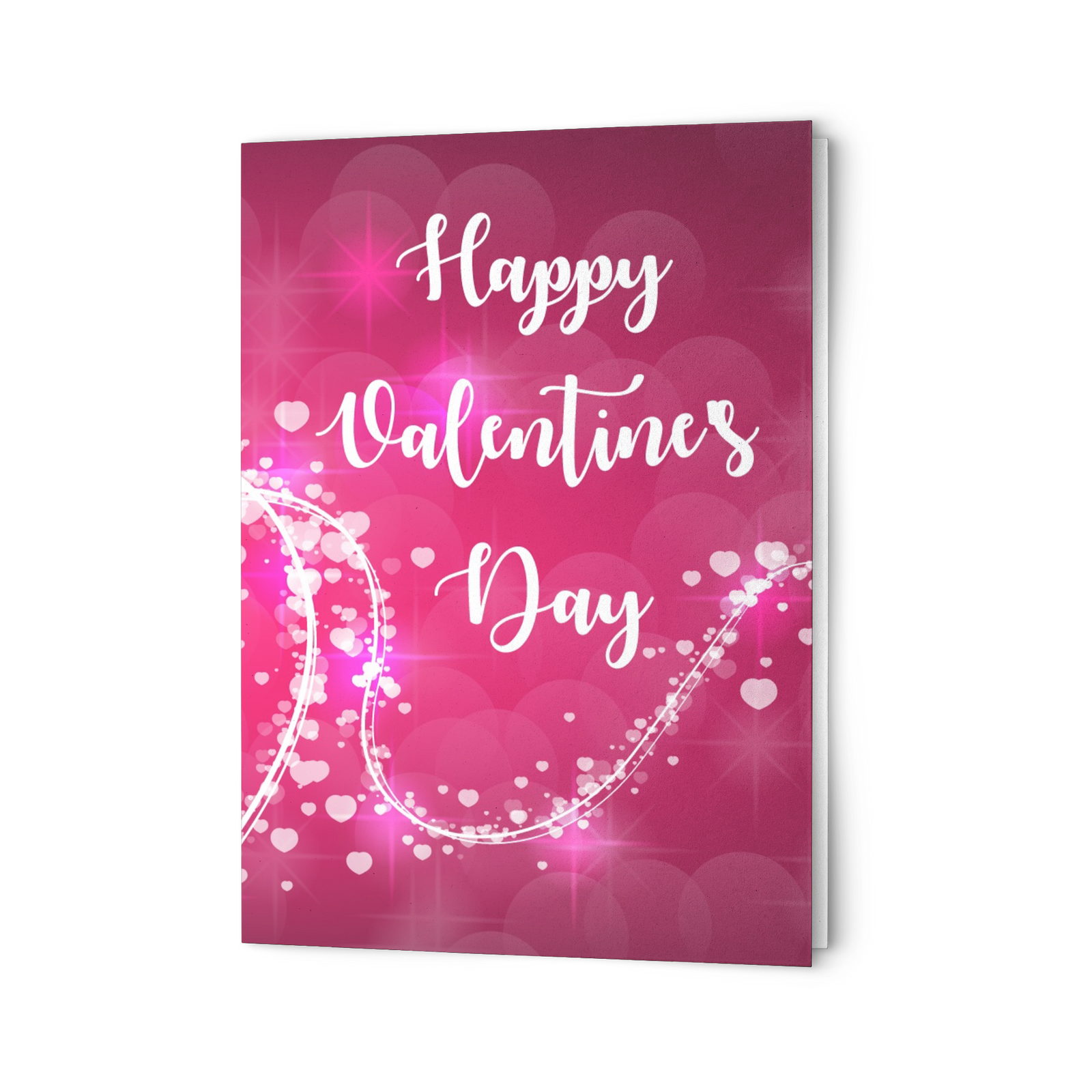 Happy valentines day - Heart Lines - Folded Greeting card (Pack of 10/30/50 pcs)