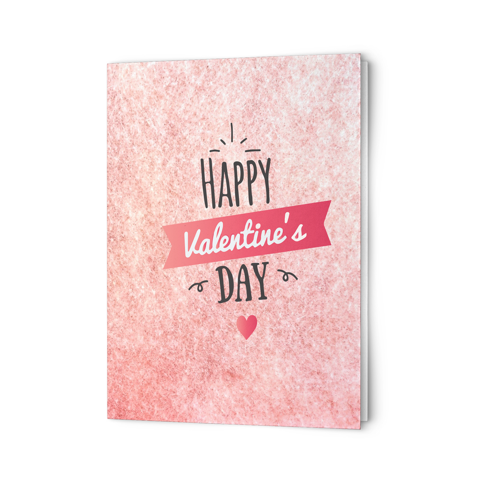 Happy Valentine's day with red heart- Folded Greeting Card (Pack of 10/30/50 pcs)