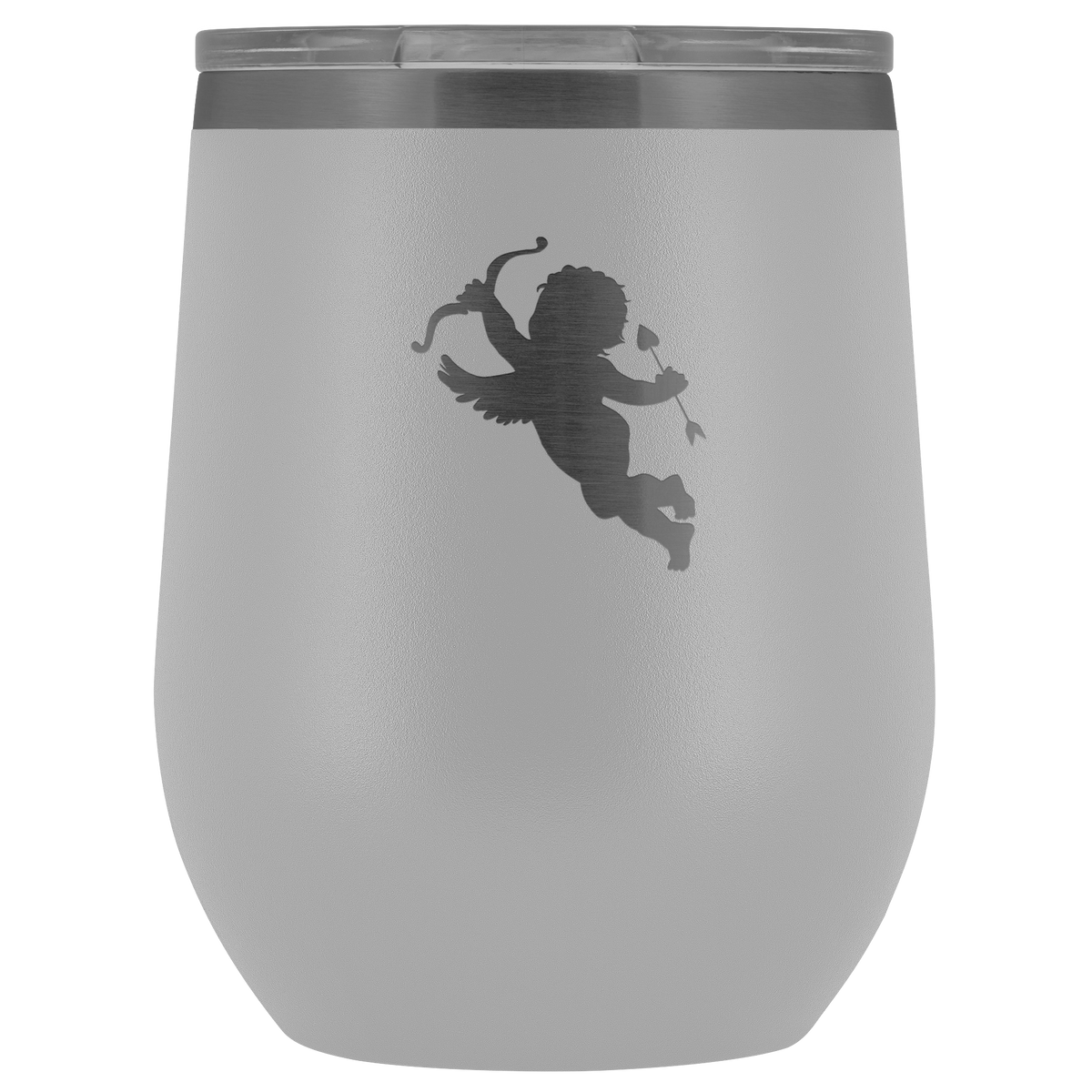 Cupid stainless steel vacuum insulated Stemless Wine Tumbler with clear lid