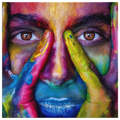 The painted face -  Square Gallery Canvas art