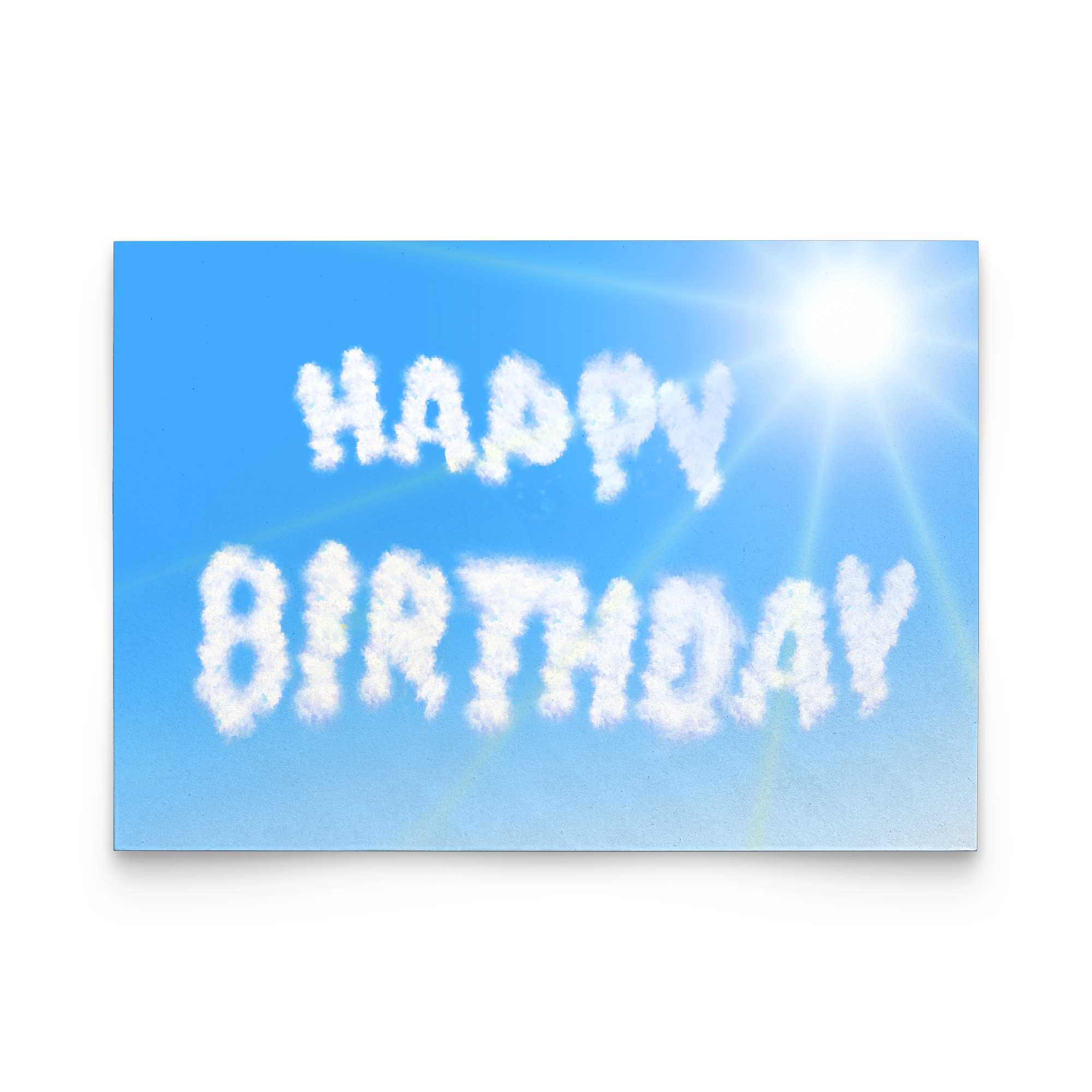 Happy birthday on the cloud - Flat Greeting Card (Pack of 10/30/50 pcs)
