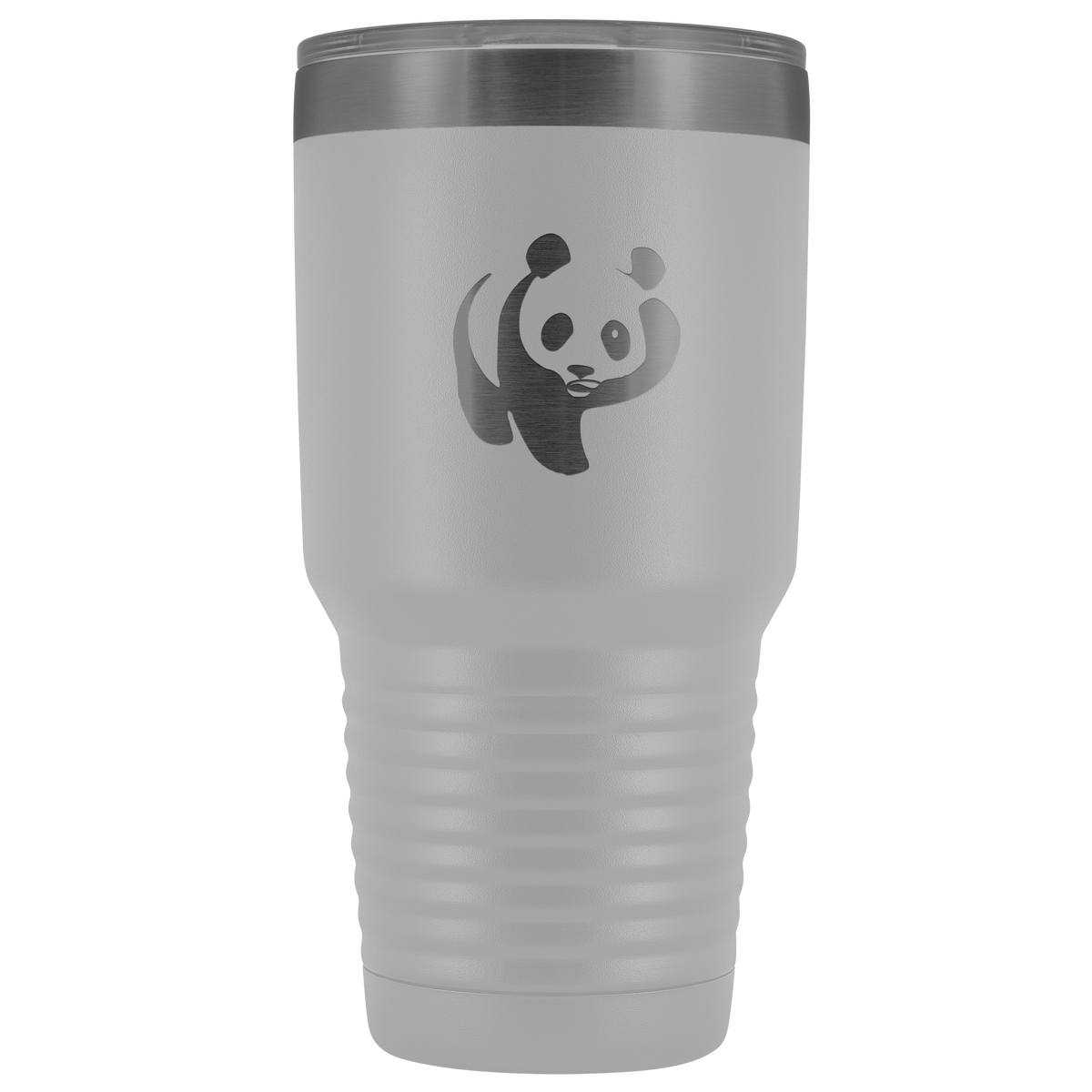 Laser etched Panda stainless steel vacuum insulated hot and cold beverage container