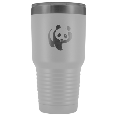 Laser etched Panda stainless steel vacuum insulated hot and cold beverage container