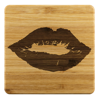 Lips - Bamboo coaster (set of 4)