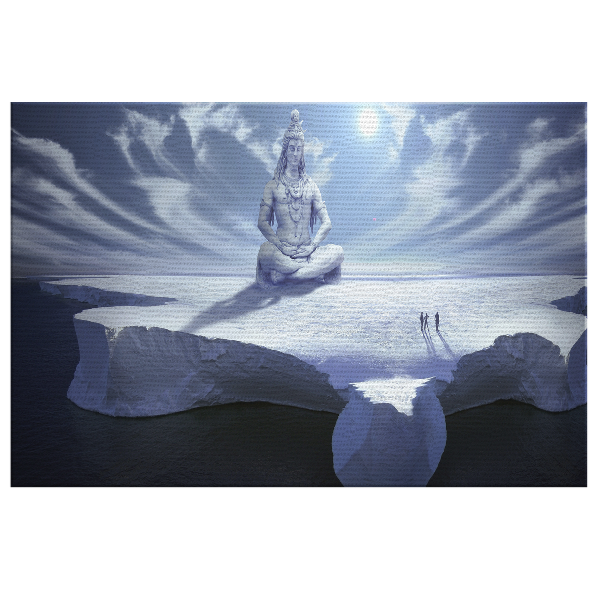 Lord Shiva - Indian God Meditating - Rectangle Gallery Canvas  Art