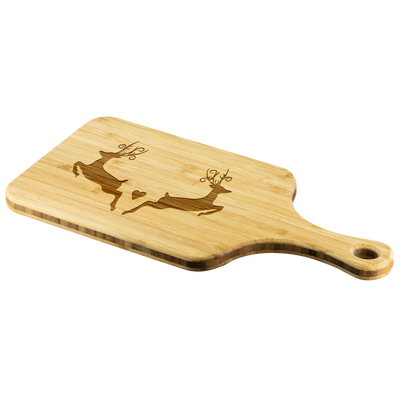 Reindeer heart - Wood Cutting Board With Handle