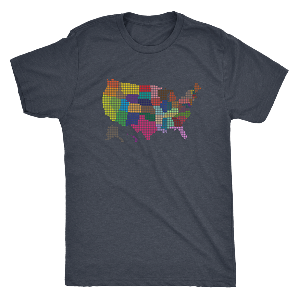 USA states map - Triblend T-Shirt