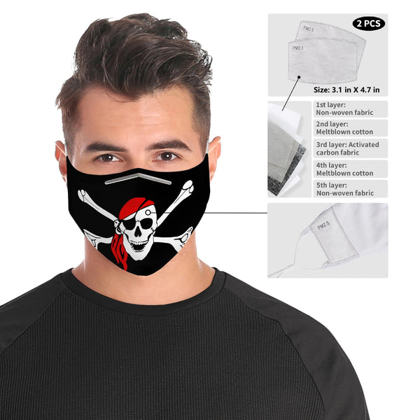 Pirate skull cross bones Cloth Face Mask For Adults - Asteria One