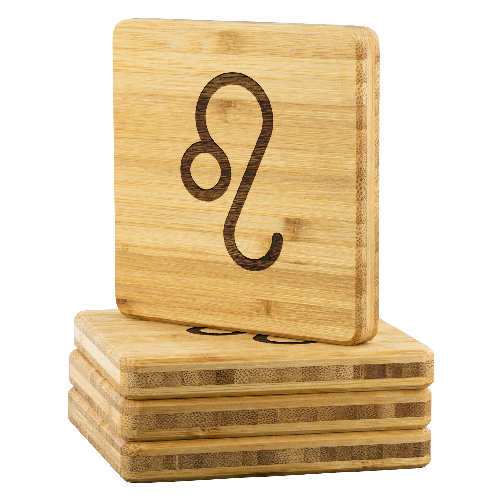 Zodiac Leo Bamboo Coaster (set of 4)