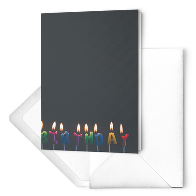 Happy Birthday day candle lights- Folded Greeting Card (Pack of 10/30/50 pcs)