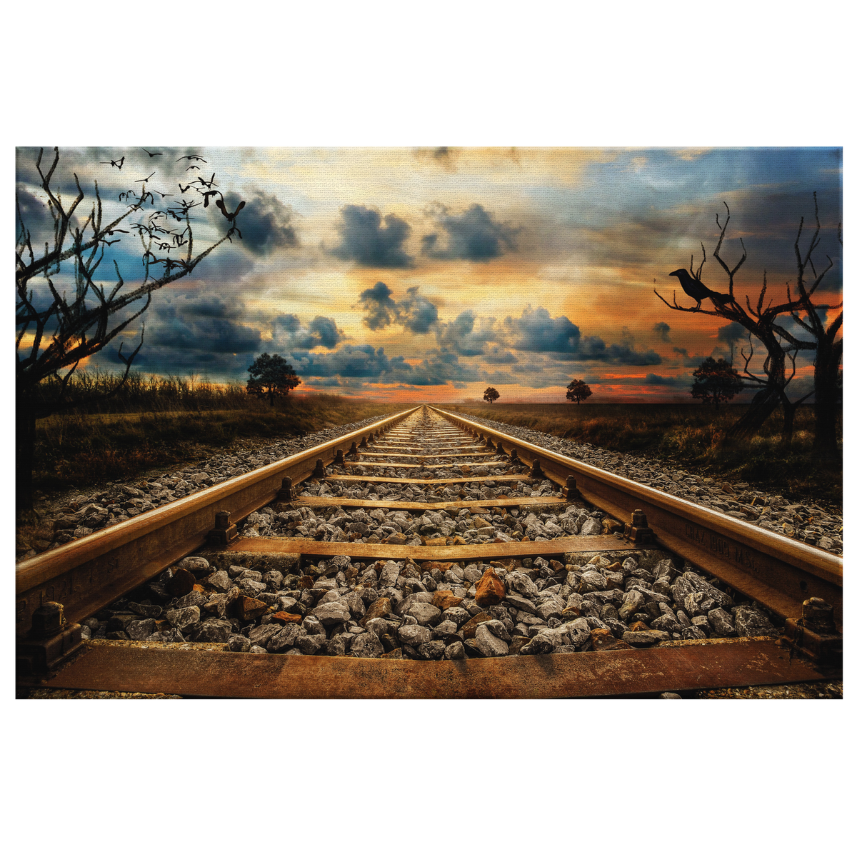 The parallel never meeting always nearby tracks - Rectangle Gallery Canvas Art