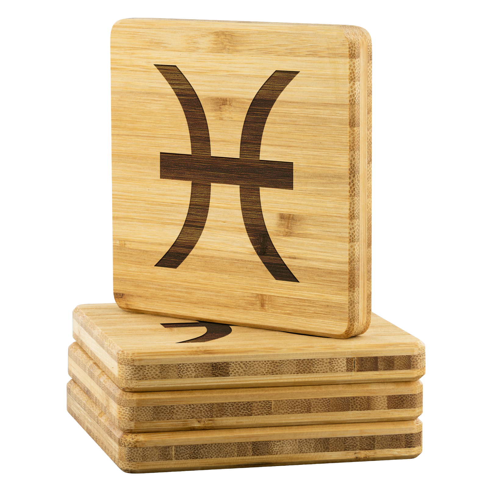 Zodiac Pisces Bamboo Coaster (set of 4)