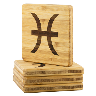 Zodiac Pisces Bamboo Coaster (set of 4)
