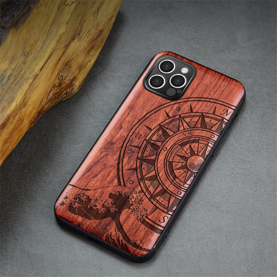 Patterned wood case for iPhone 12 and iPhone 12 Pro