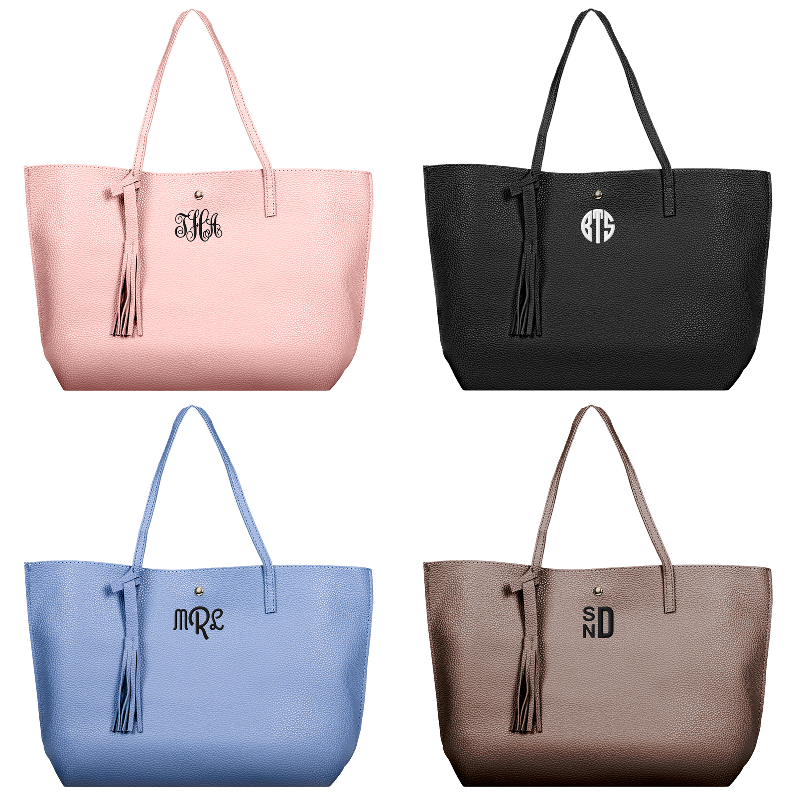 Customizeable / personalizable Monogram Vegan Faux Leather Handbags