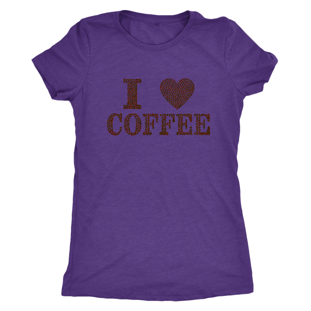 I love coffee (designed in coffee beans)  - Triblend T-Shirt
