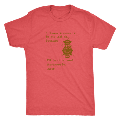 I leave homework to the last day because I will be older therefore be wiser - Triblend T-Shirt