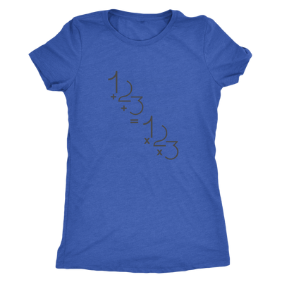 1+2+3=1x2x3 - Addition is equal to multiplicaiton - Math - Triblend T-Shirt