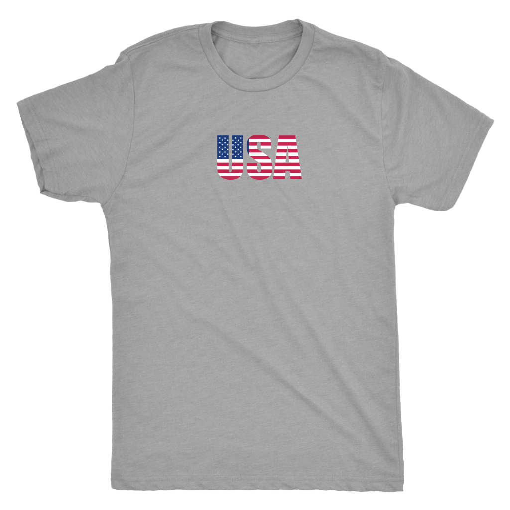 USA spelled with flag design -  Triblend T-Shirt
