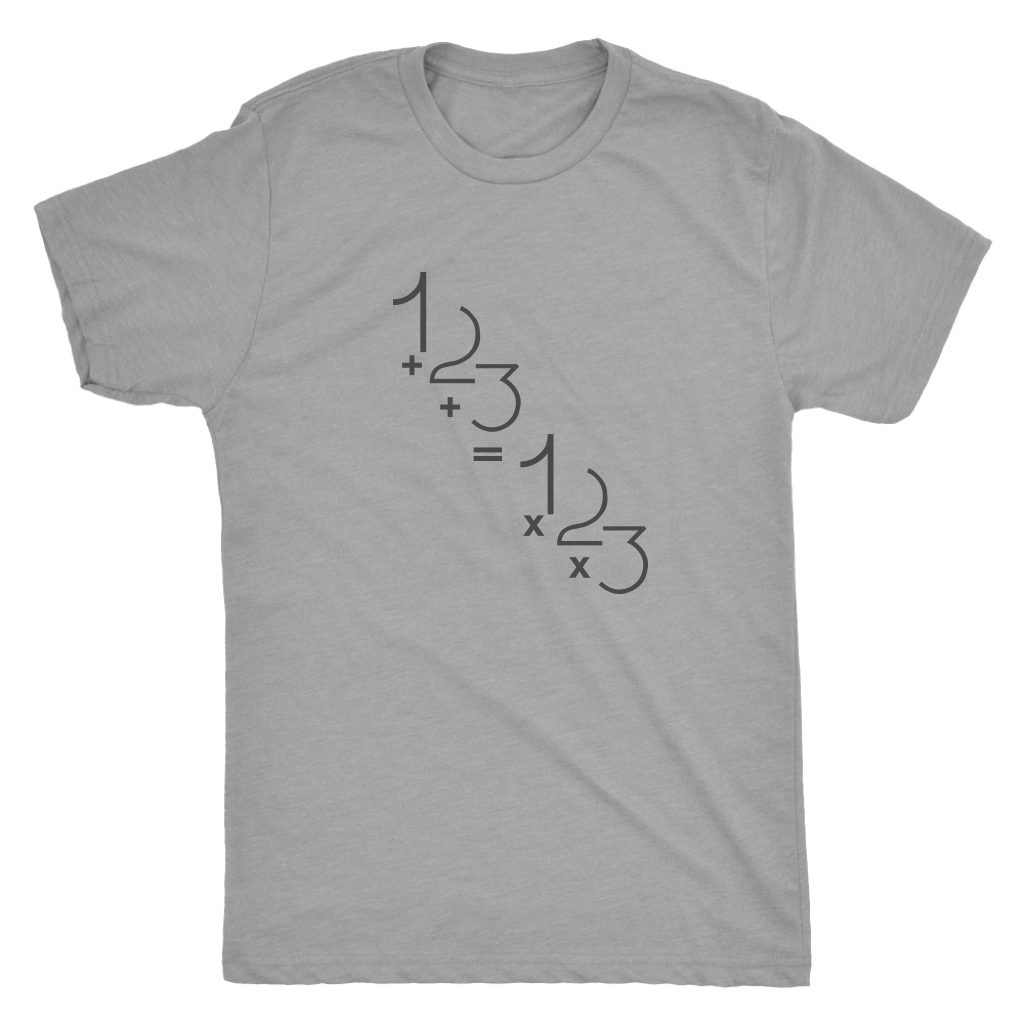 1+2+3=1x2x3 - Addition is equal to multiplicaiton - Math - Triblend T-Shirt