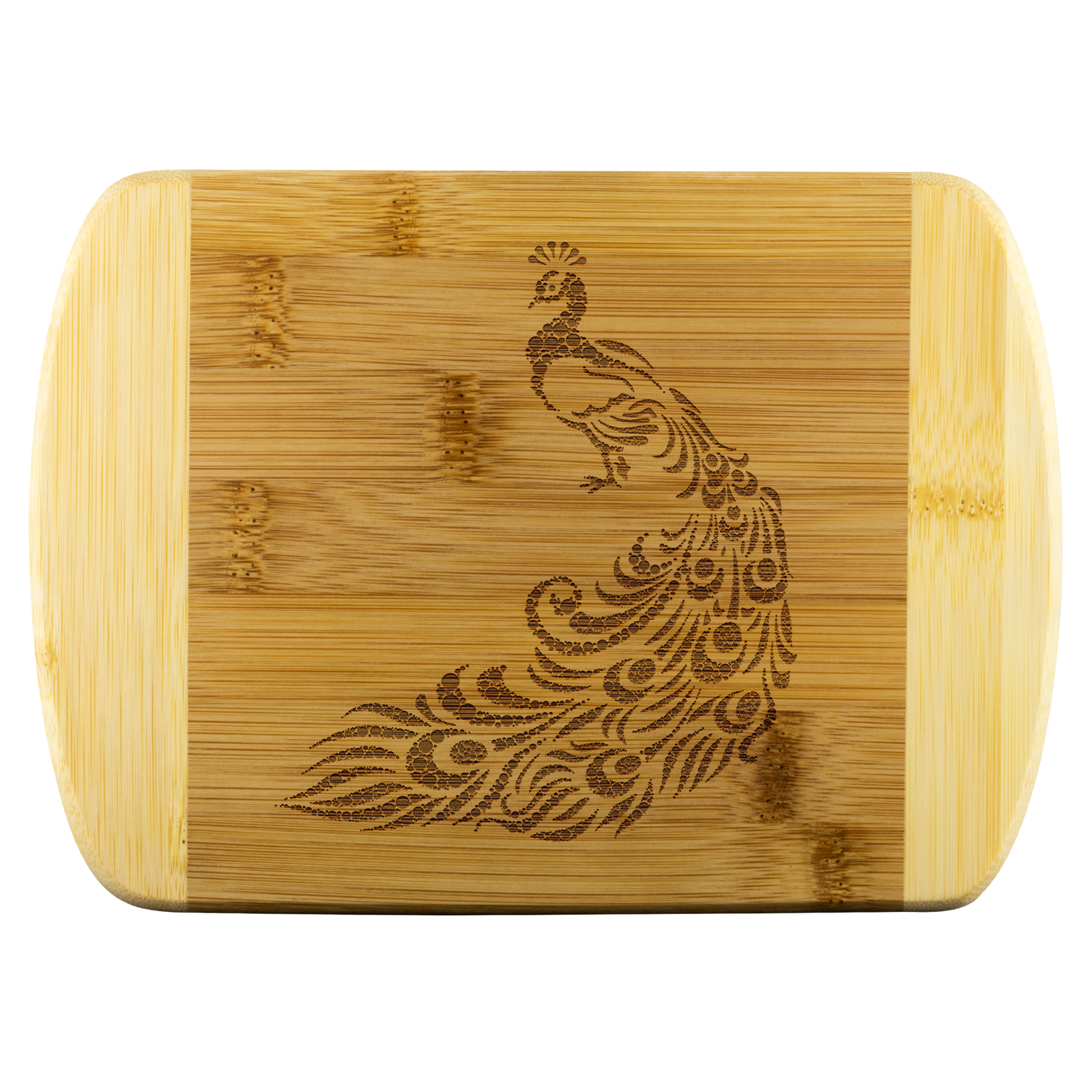 Peacock - Round Edge Wood Cutting Board