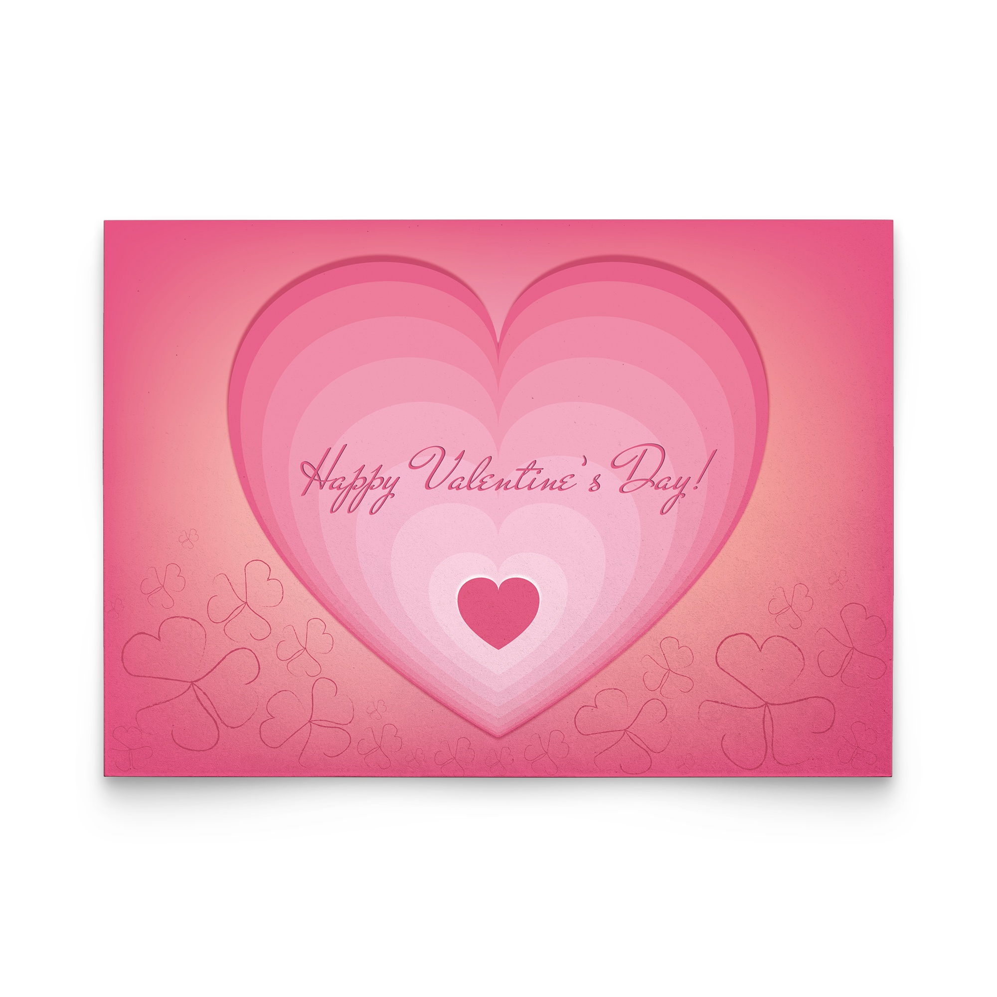 Happy Valentine's day hearts within heart - Flat Greeting Card (Pack of 10/30/50 pcs)