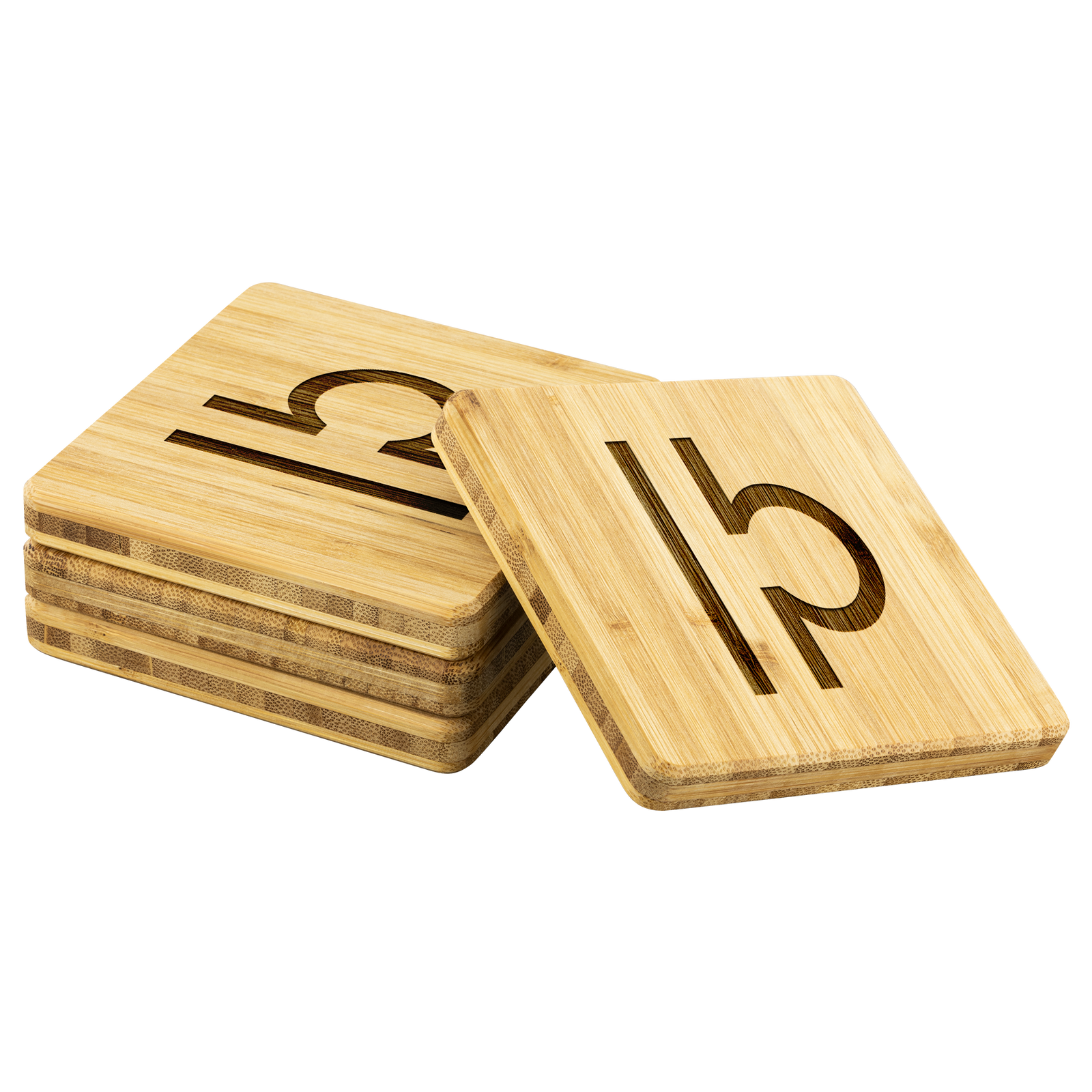 Zodiac Libra Bamboo Coaster (set of 4)
