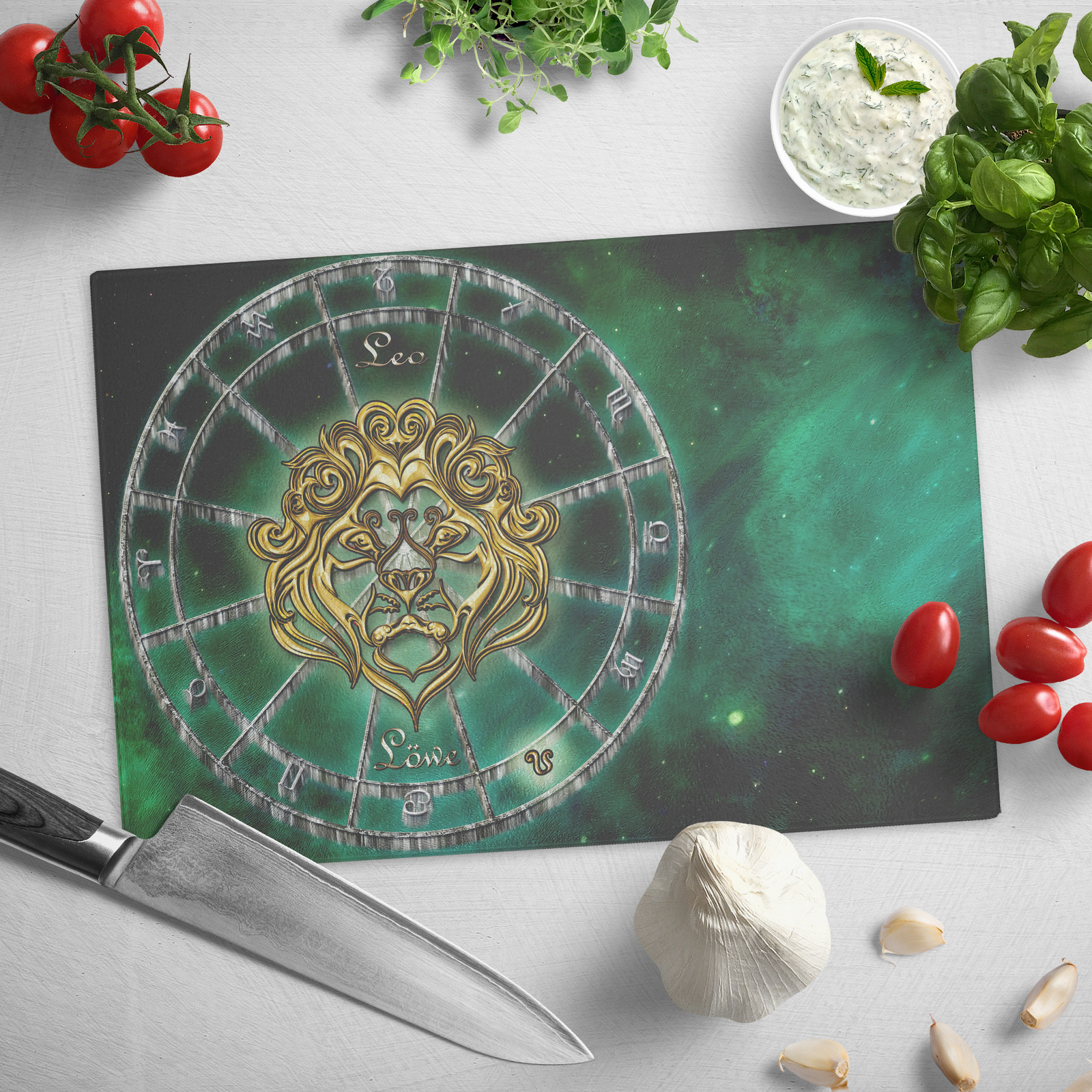 Zodiac Leo - Glass cutting board