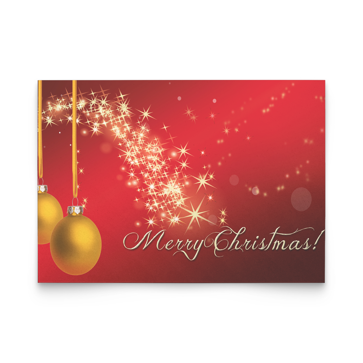 The classic Merry Christmas - Flat Greeting Card (Pack of 10/30/50 pcs)