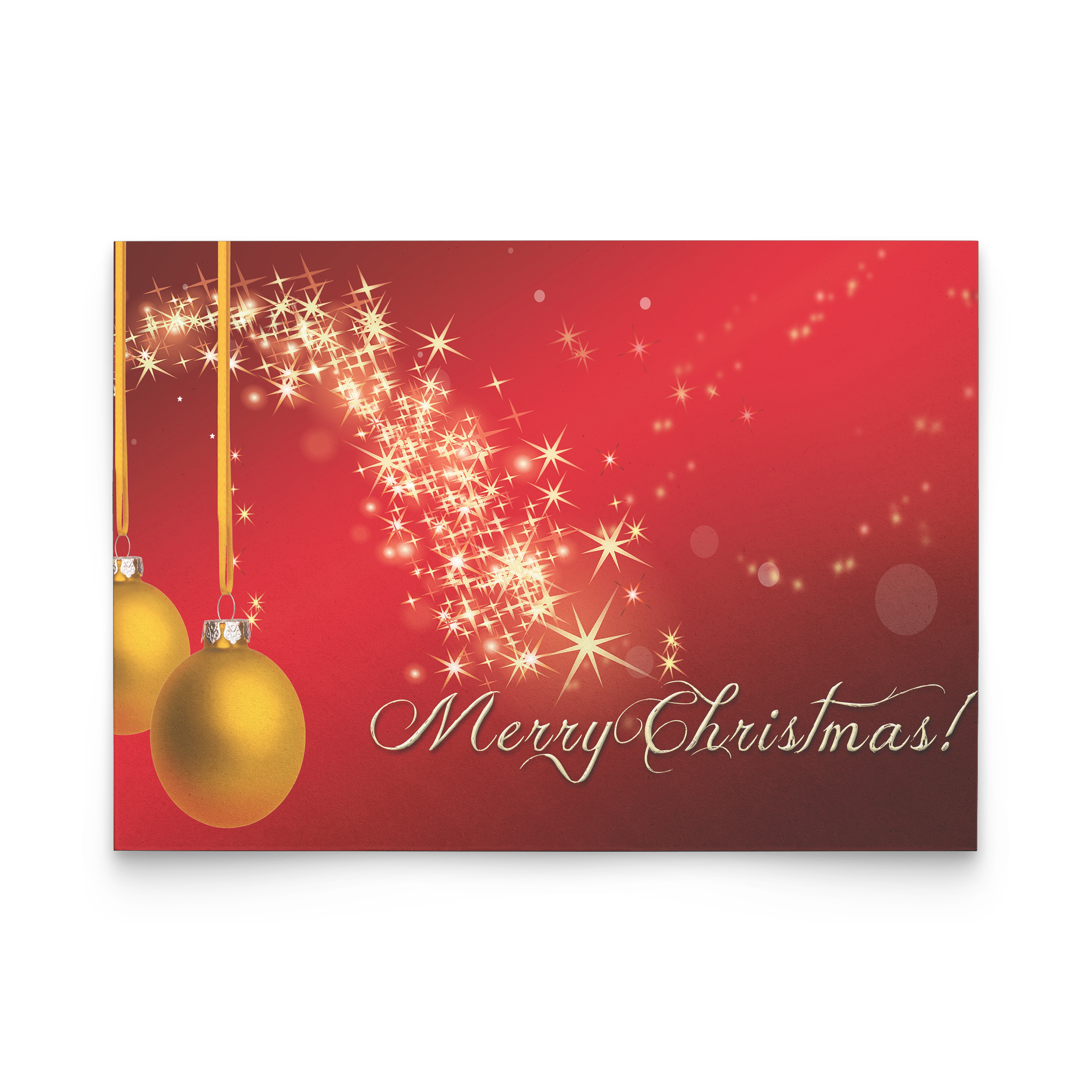 The classic Merry Christmas - Flat Greeting Card (Pack of 10/30/50 pcs)