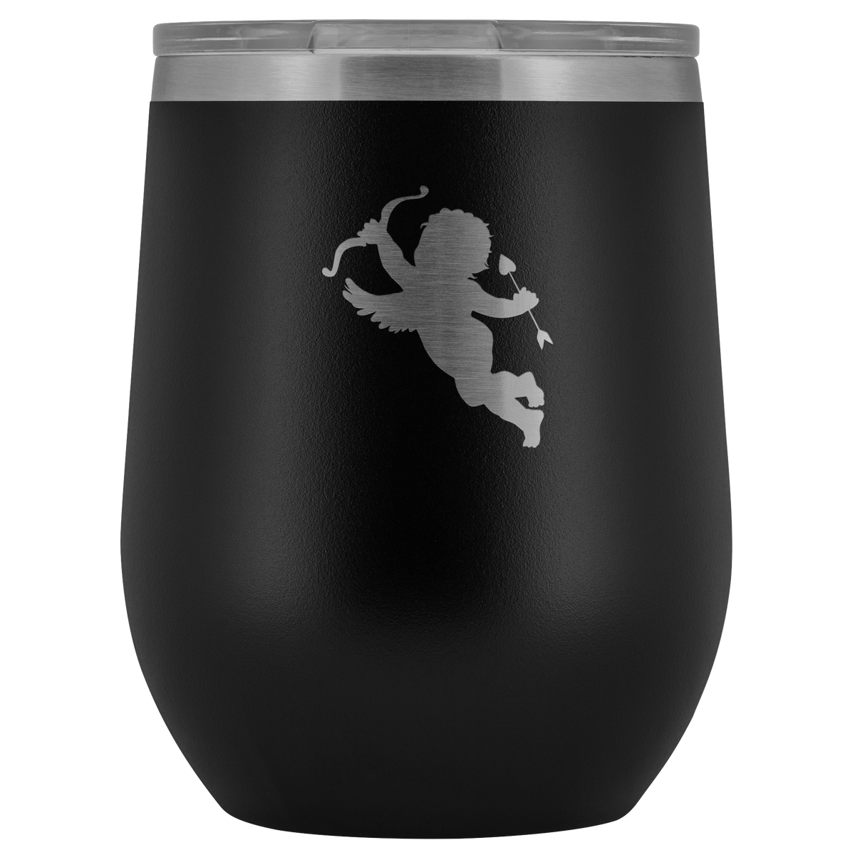 Cupid stainless steel vacuum insulated Stemless Wine Tumbler with clear lid
