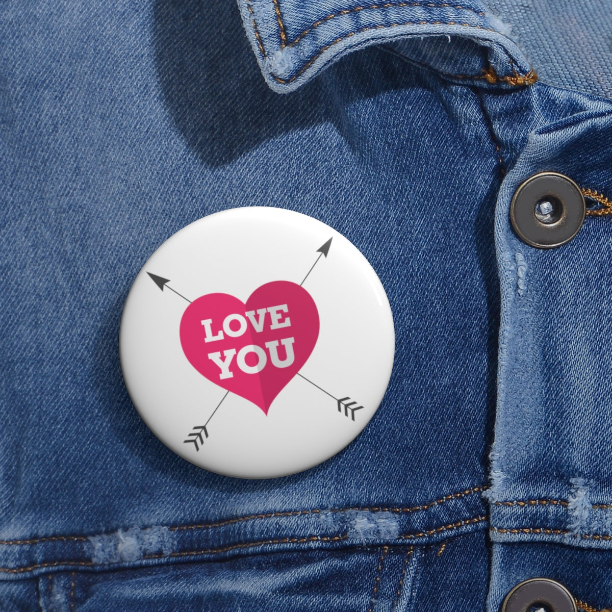 I love you arrows Pin Button