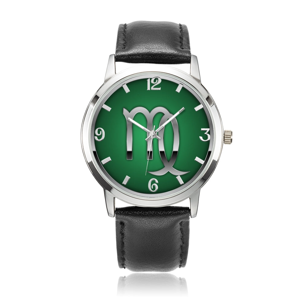 Zodiac Virgo design genuine Leather 32mm / 38mm automatic water resistant Quartz wrist watch
