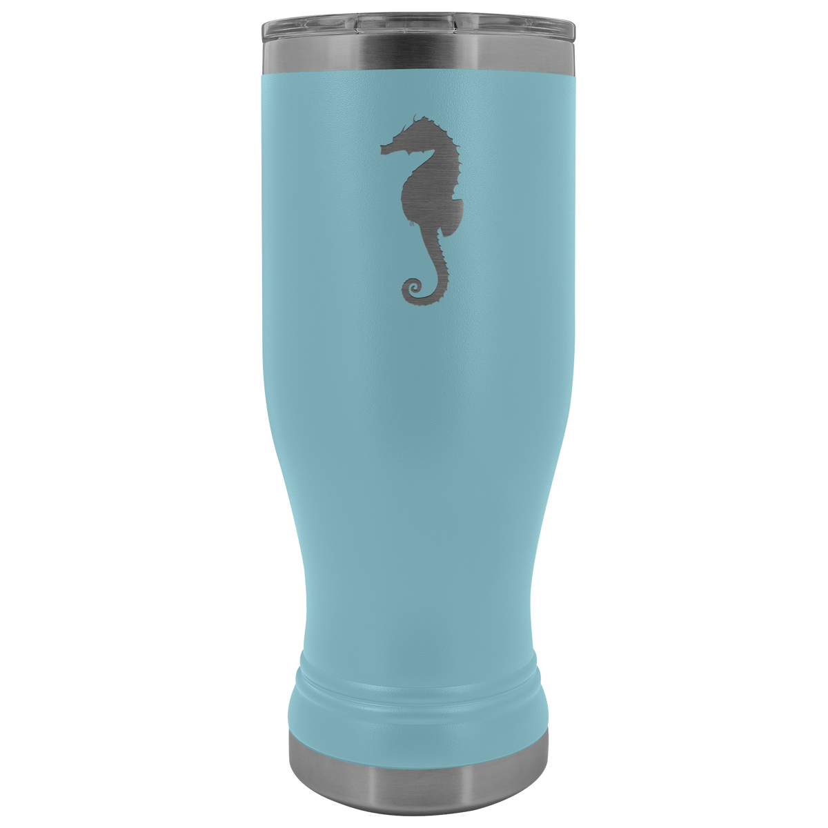 Sea horse stainless steel vacuum insulated BPA and Lead Free coffee Tumbler with clear lid