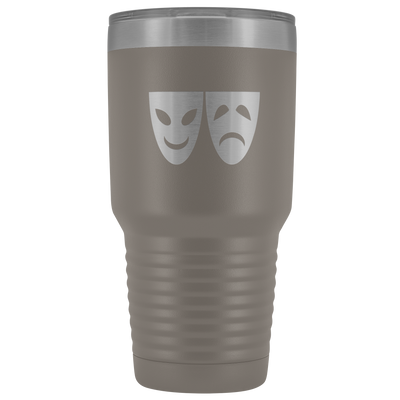 Happy and Sad Face Masks stainless steel vacuum insulated hot and cold beverage container