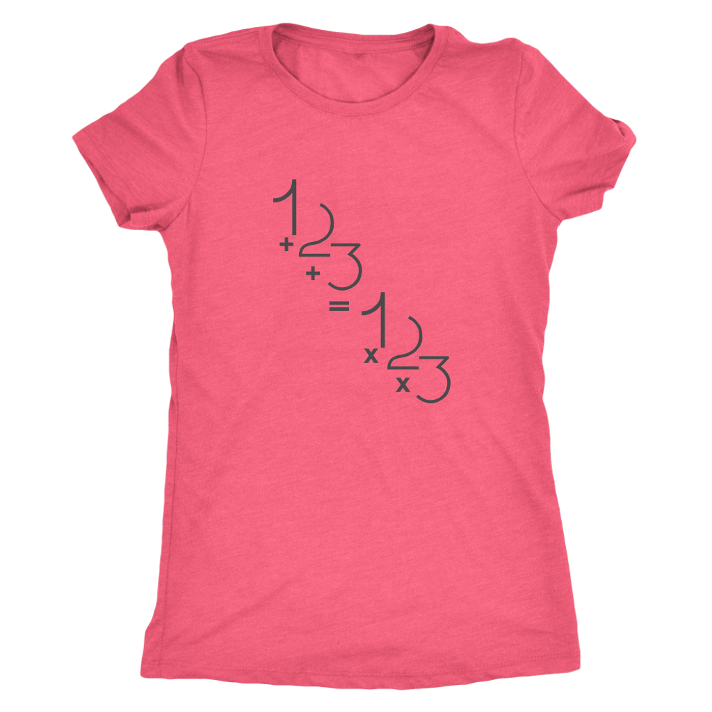 1+2+3=1x2x3 - Addition is equal to multiplicaiton - Math - Triblend T-Shirt