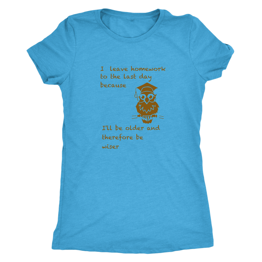 I leave homework to the last day because I will be older therefore be wiser - Triblend T-Shirt