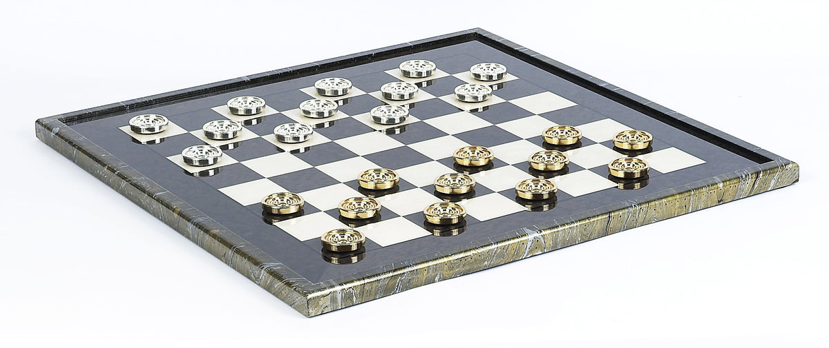 Giant Gold and silver Checkers on Magnificent Board