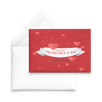 Happy Valentine's day - Flat Greeting Card (Pack of 10/30/50 pcs)