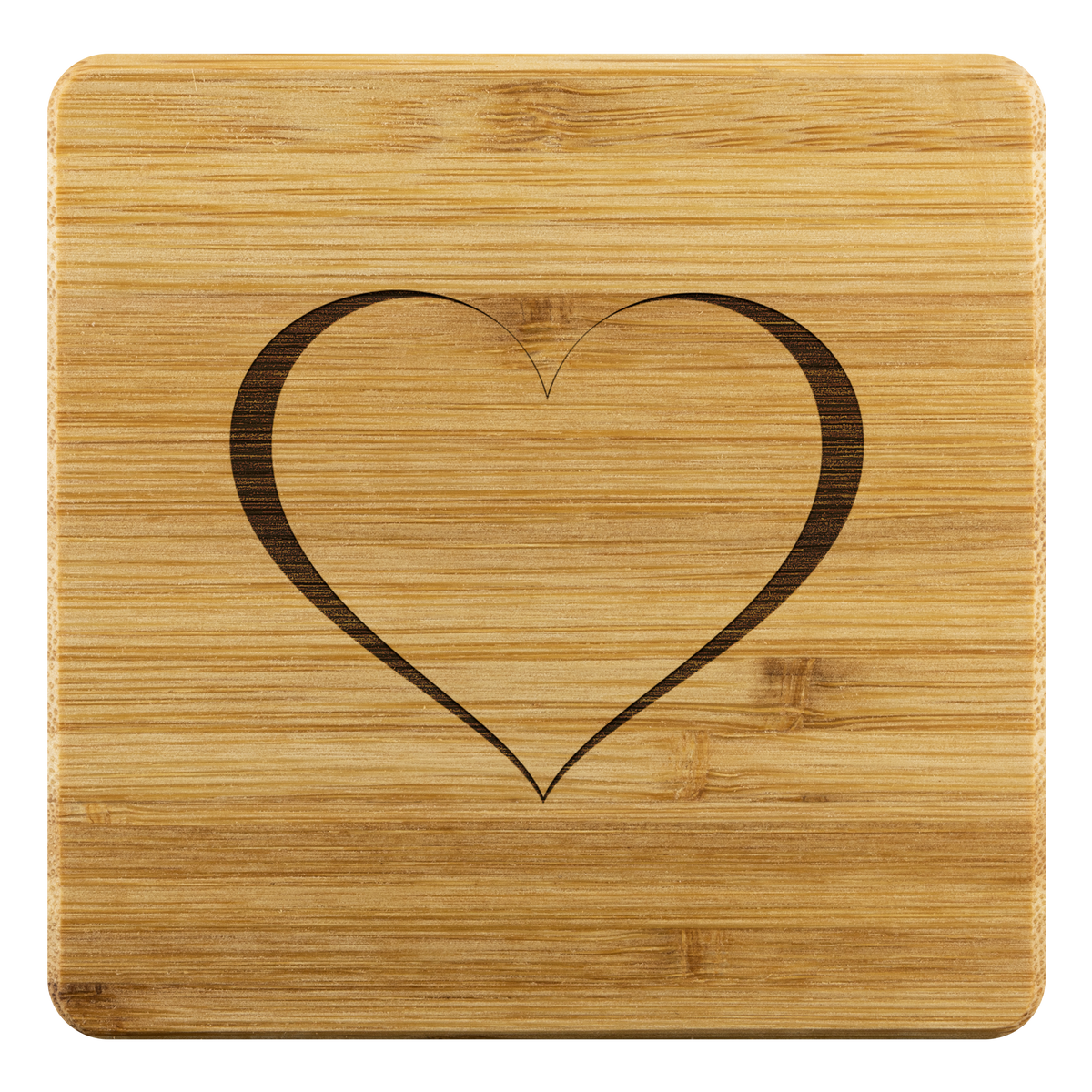 Trace of Heart Bamboo Coaster (set of 4)