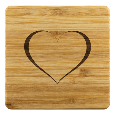 Trace of Heart Bamboo Coaster (set of 4)